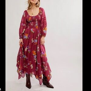 Free People Asymmetrical Floral Dress